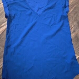 Express Royal Blue V-Neck Blouse
